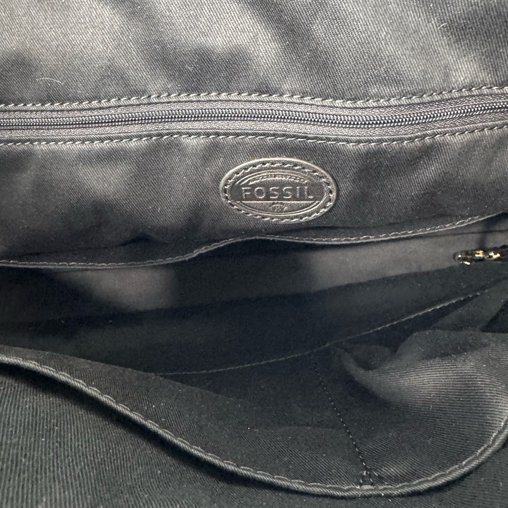 Fossil Leather Shopper Tote in gold/black - Picture 8 of 12